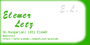 elemer letz business card